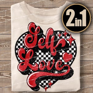 Retro Valentine PNG: Groovy Self Love Design (Digital Download)