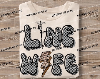 Retro Lineman Wife PNG: Leopard Lightning Bolt Design (Digital Download)