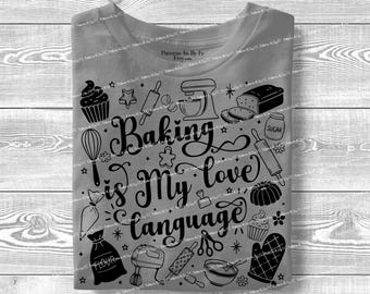 Baking PNG Doodle Design, Bakery Clipart Sublimation Kitchen Art, Baker Gift Digital Download