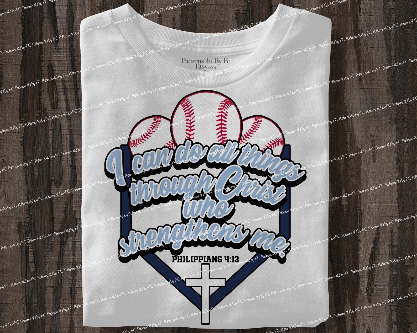 Navy Christian Baseball PNG Sublimation Shirt Design Philippians 4:13 ...