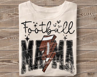 Football Mama Varsity PNG: Lightning Sublimation Design (Digital Download)