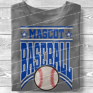 Personalized Mascot Baseball PNG: Custom Team Design (Digital Download)