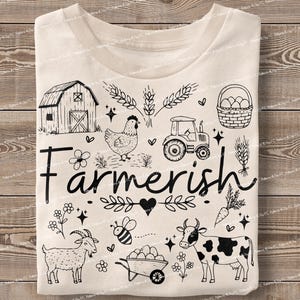 Projekt koszulki dla miłośników kurczaków w stylu vintage: Farm Life Doodle Art (PNG)