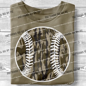 Camuflaje Camuflaje antiguo Pelota de béisbol PNG Pelota de coqueta de softbol Cámara de caza Sublimación Diseño digital Mascota Diseño de camiseta de país Vieja escuela