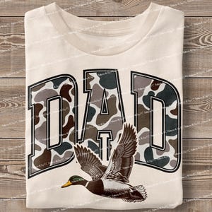 Papá camuflaje PNG, pato real volador, retro, Día del Padre, caza, pato real universitario, diseño de sublimación de camuflaje para camisetas, tazas, DTF, DTG
