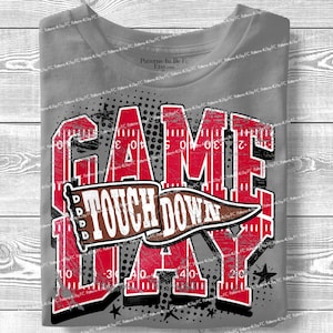 Rote Retro-Football-Saison PNG: Touchdown-Design, Varsity-Spieltag (Digitaler Download)