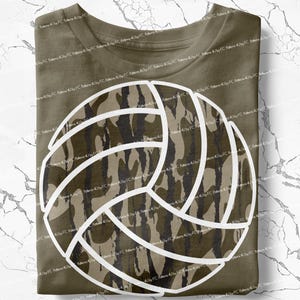 Balón de voleibol de camuflaje antiguo PNG, diseño digital de sublimación de cámara de caza, diseño de camiseta de mascota de estilo campestre, estilo vintage.