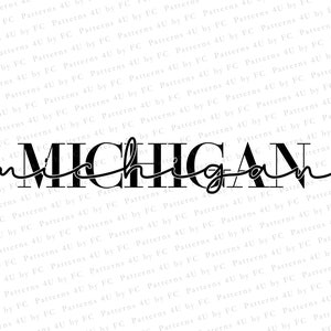 Cursive Michigan Script Michigan SVG: Hand-drawn State Clipart (digital Download) - Etsy