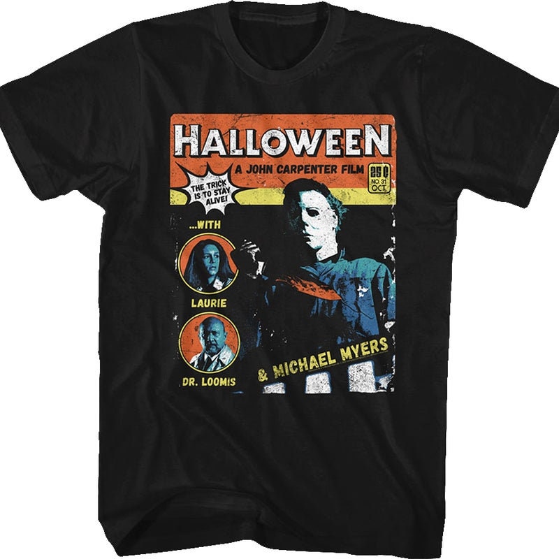 Discover Comic Book Cover Halloween T-Shirt 80s 90s Horror Unisex Vintage T-shirt