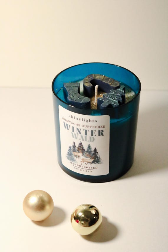 Winterwald Sojawachs Duftkerze Winter Weihnachten Tannenduft Kerze mit Waldduft Winterkerze Handmade Geschenk Weihnachten Naturduft Kerze