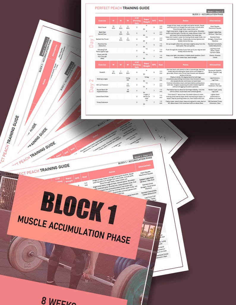 Printable Gym Workout - GLUTE GUIDE - Fitness Program - Gym Program ...