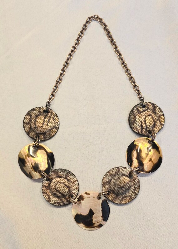 Leather and shell necklace - image 2