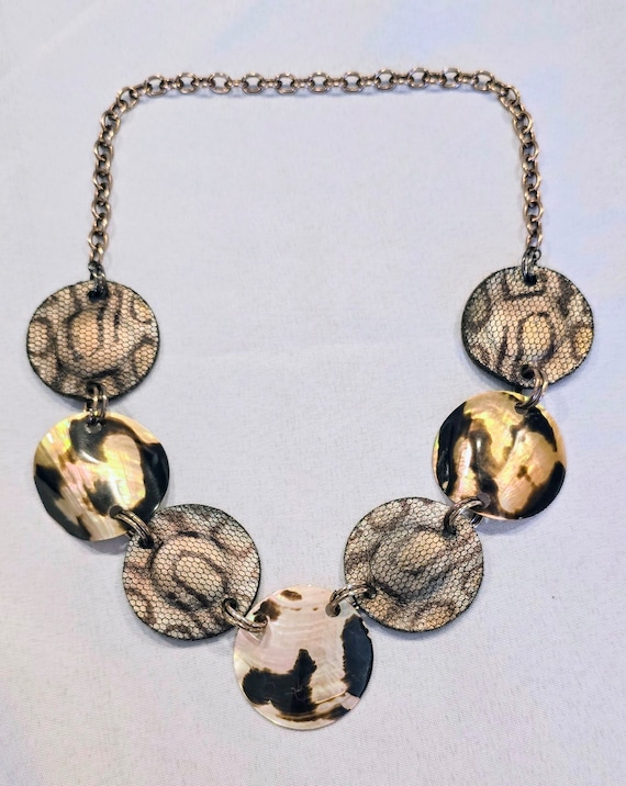 Leather and shell necklace - image 1