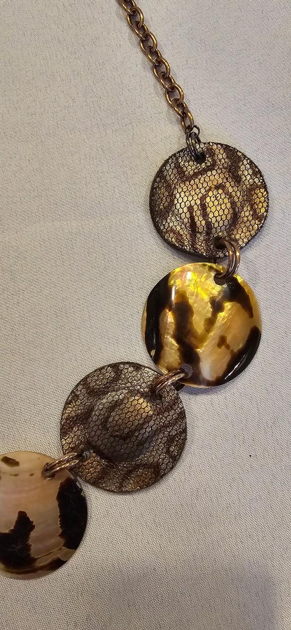 Leather and shell necklace - image 3