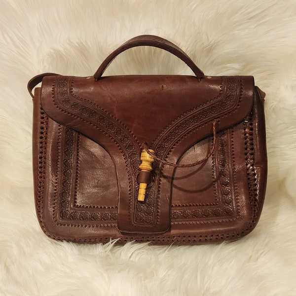 Handmade leather satchel