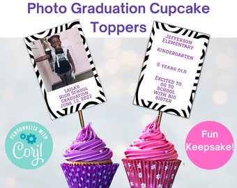 Photo Graduation Cupcake Toppers