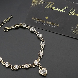 Gold / Silber Herz Kristall Armband