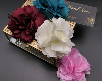 Flower Satin Silk Corsage Brooch , Dual Fastening Hair Clip, , Pin on Flowers