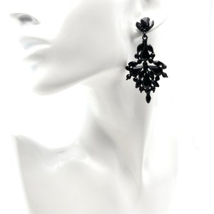 Schwarze Kristall Tropfen & baumeln Ohrringe