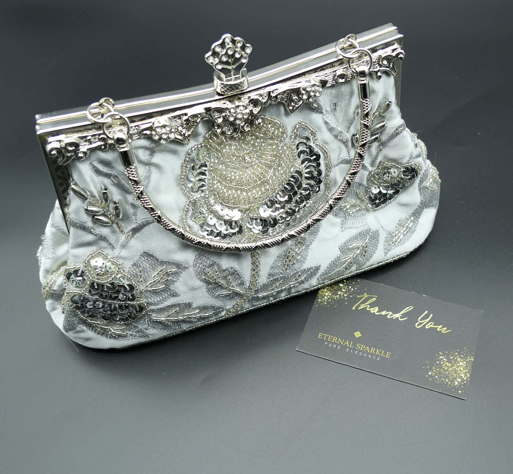 Silver clutches top for prom