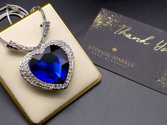Amazon.com: AILUOR Titanic Heart of The Ocean Neckalce, Royal Blue Crystal  Created Sapphire Pendant with Silver Plated Necklace Jewelry (Blue):  Clothing, Shoes & Jewelry
