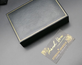 Black Leatherette Jewelry Box: Gold Trim, Silk Lining, Velvet Insert