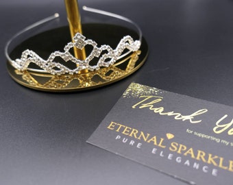 Dainty small Crystal Tiara . Wedding, Flower Girl.Rhinestone Hair Accessory