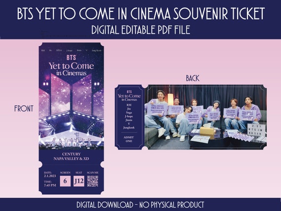 BTS in Cinema yet to Come Digital Printable Tickets