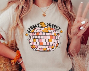 Hippie Halloween Shirt Groovy Pumpkin Shirt Retro Halloween Shirt Fall Shirts Fall Apparel Spooky Season Shirt Cute Halloween Graphic Tee