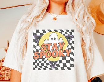 Retro Halloween Shirt Fall Shirts Ghost Shirt Fall Apparel Spooky Season Shirt Halloween Group Shirt Cute Halloween Graphic Tee Pumpkin Tee
