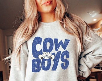 Cowboys Sweatshirt, Cowboys Gift, Tailgate clothes, Dallas Apparel, Game Day Shirt, Womens Football Crewneck, Texas gifts