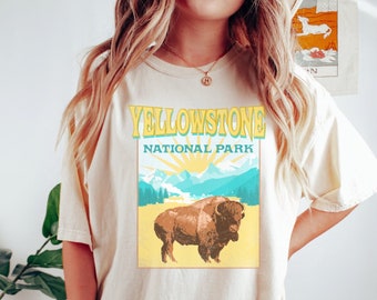 Comfort Colors Yellowstone Tee, Yellowstone National Park Shirt, National Park Shirt, Unisex Tee, Hiking shirts, Yellowstone Travel Gift