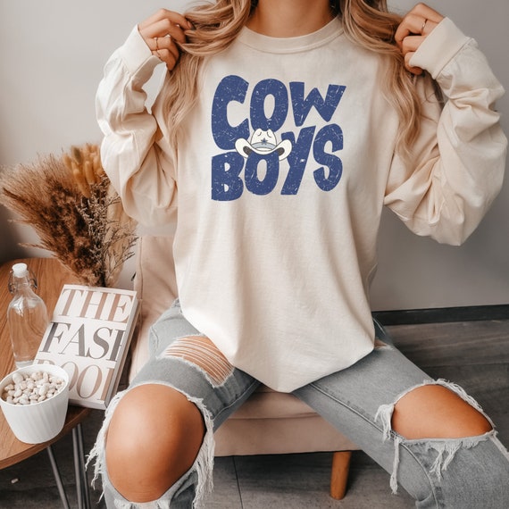 MoondustCollective Cowboys Long Sleeve Shirt, Cowboys Gift, Tailgate Clothes, Dallas Football Apparel, Game Day Shirt, Womens Football Tshirt, Texas Gifts,Xmas