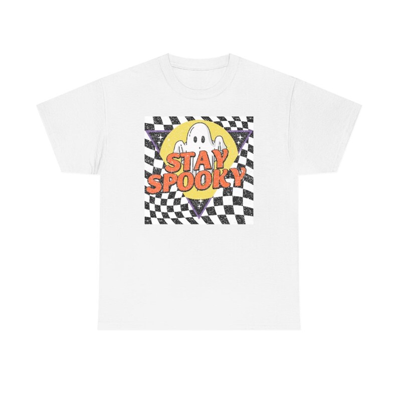 Retro Halloween Shirt Fall Shirts Ghost Shirt Fall Apparel Spooky Season Shirt Halloween Group Shirt Cute Halloween Graphic Tee Pumpkin Tee image 2