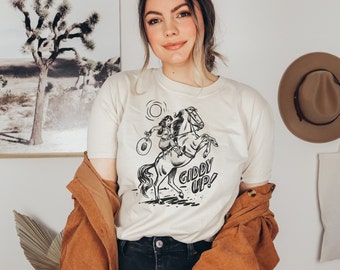 Cowgirl Tshirt, Giddy Up Shirt, Western Clothes, Nasvhille Tee, Rodeo Tee, Country Concert Shirt, Howdy Tshirt, Western Graphic Tee for Her