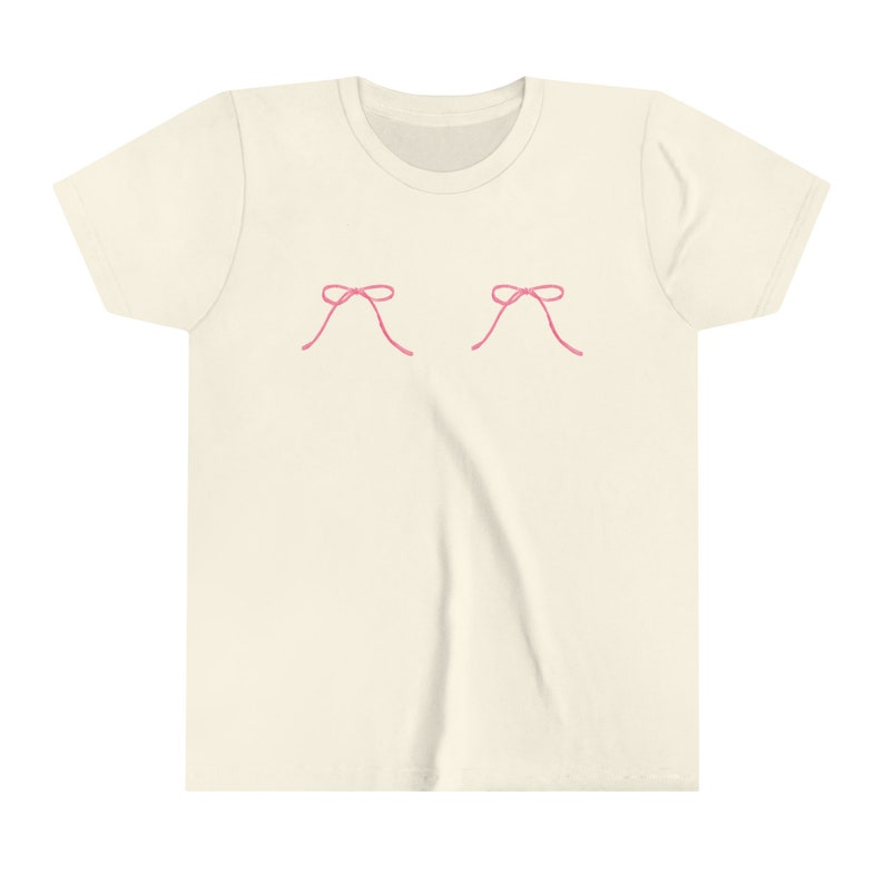 Camiseta de bebê com laço rosa, camiseta de bebê vintage Y2k, top curto y2k, moda dos anos 2000, camisa Cottagecore para mulheres, presentes para adolescentes, estética coquete Natural