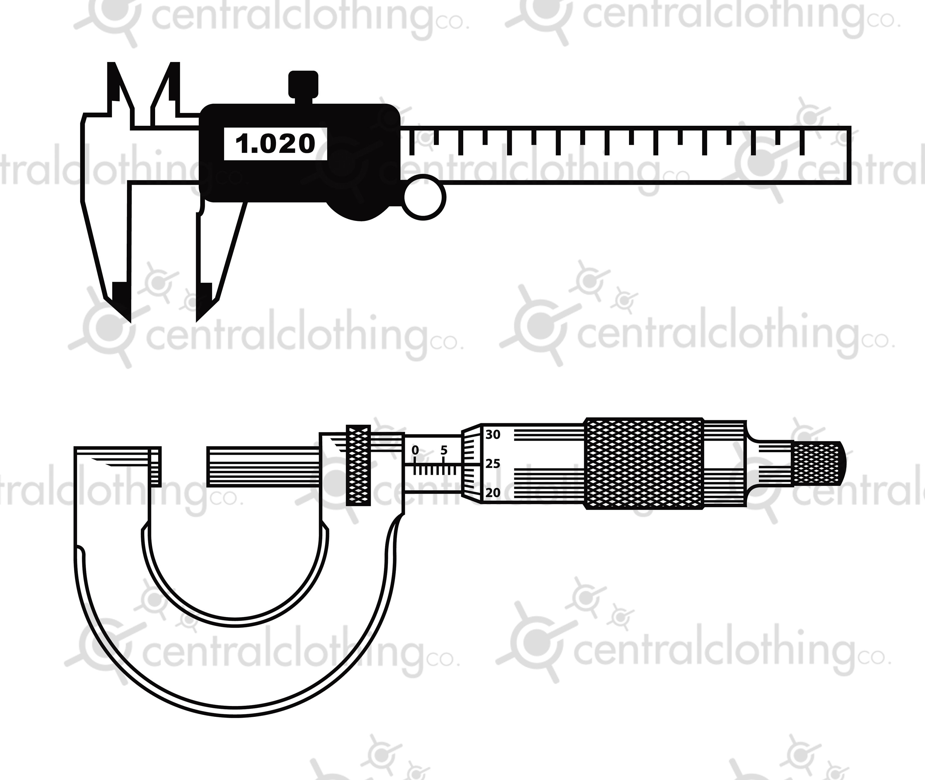 Micrometer Caliper Machinist Tools Clip Art, Black and White, Png, Svg