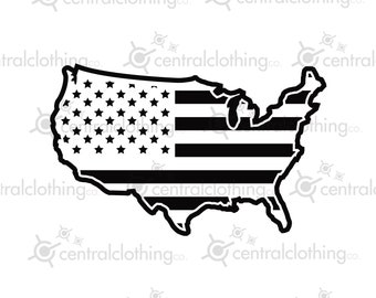 USA Flag Map Clip Art: Patriotic Design (Digital Files) United States of America