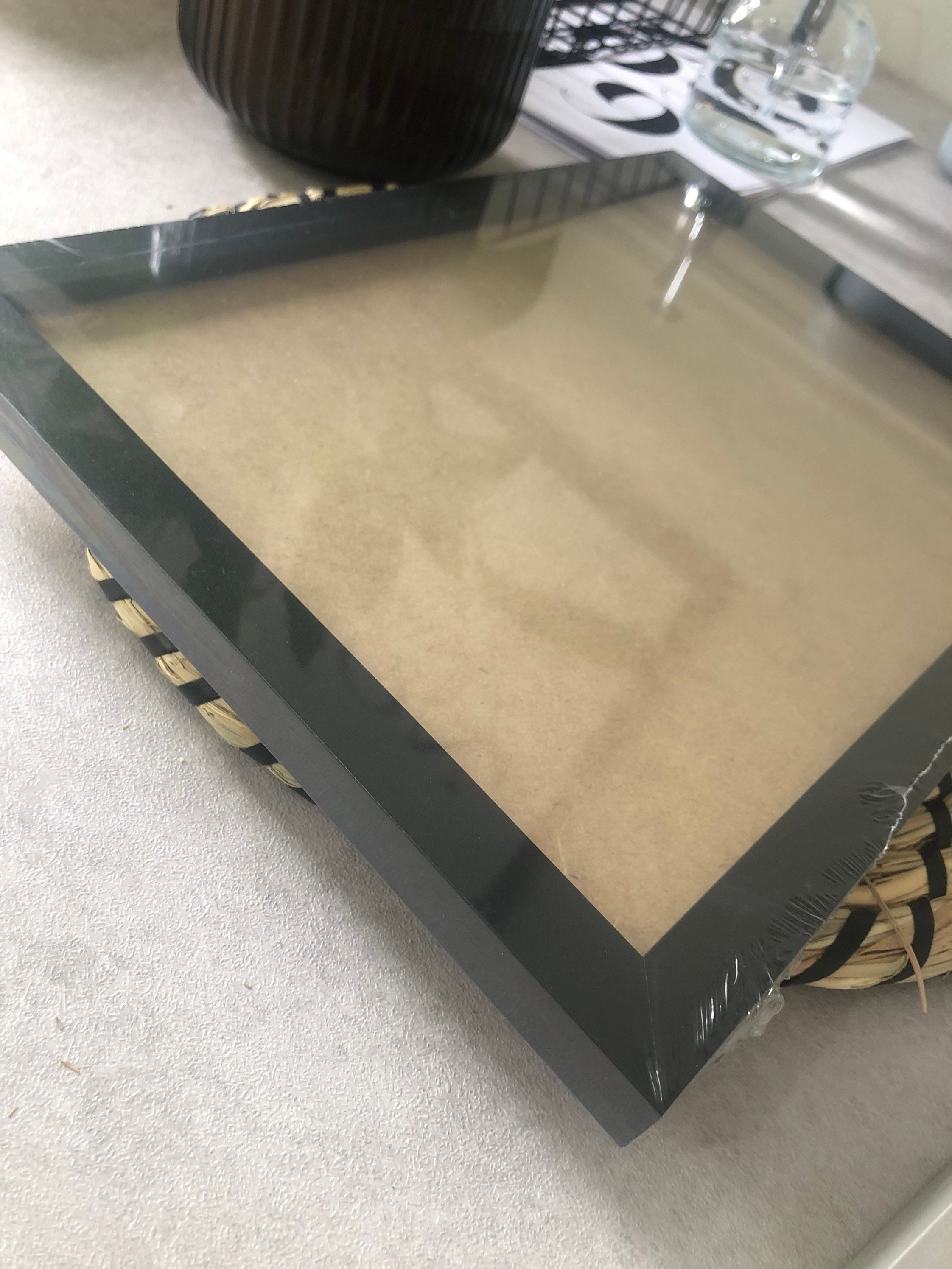 A4 Size Photo Frame in Black With Acrylic Glass Front, Easel Stand and