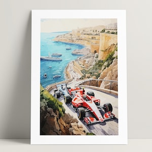Formula 1 Ferrari Grand Prix Poster, Vintage Style F1 Poster, Printable Formula 1 Wall Art, Motorsport Fan Gift| Digital Download