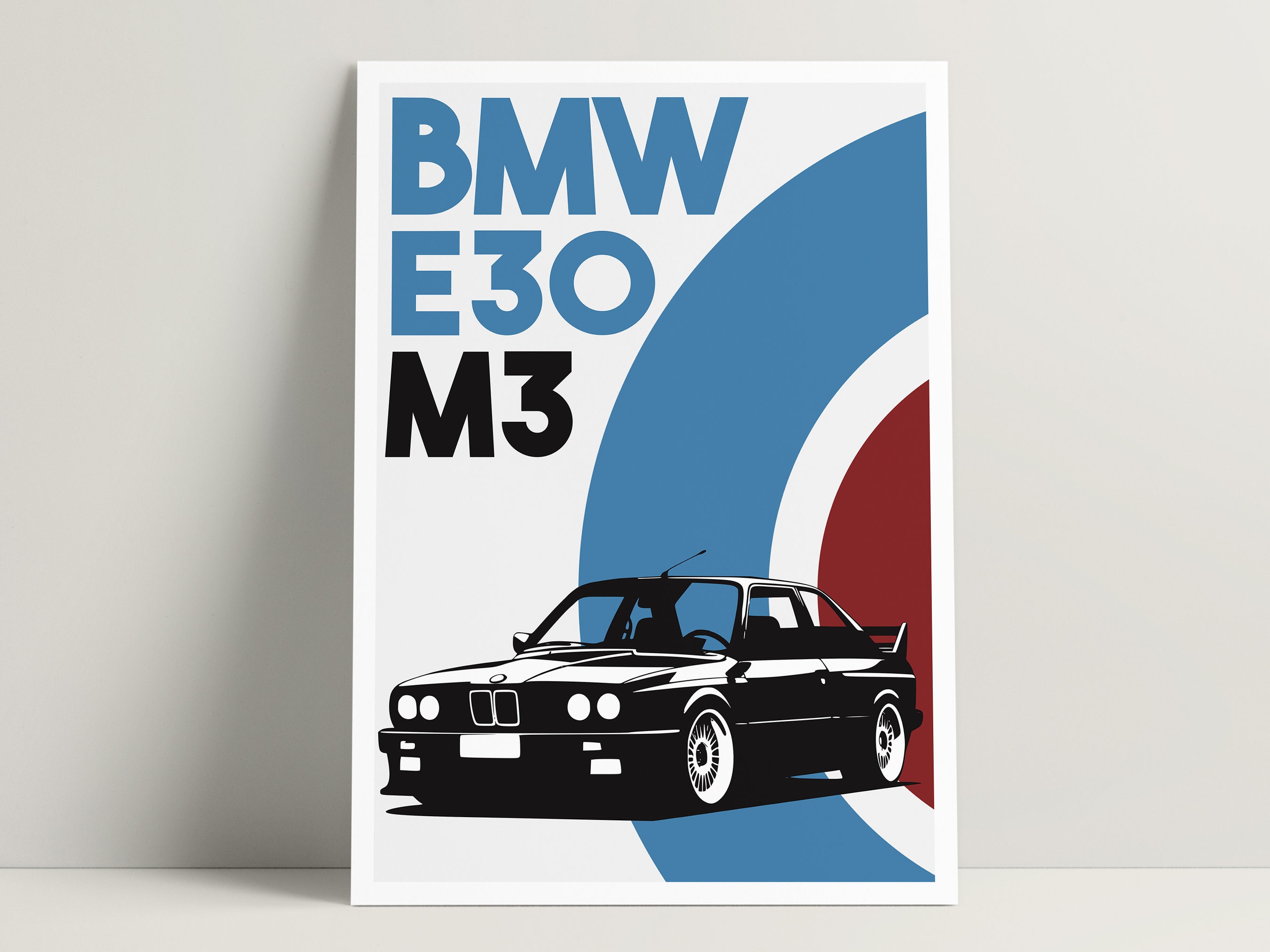 BMW E30 M3 “6000 rpm” Poster Drawing Automotive Print Retro Classic –  Vehicle Decals UK