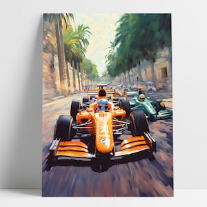 Vintage Monaco F1 Poster,McLaren Formula 1 Wall Art,Grand Prix Poster, Motorsport Print, Race Car Decor, F1 Fan Gift | Digital Download