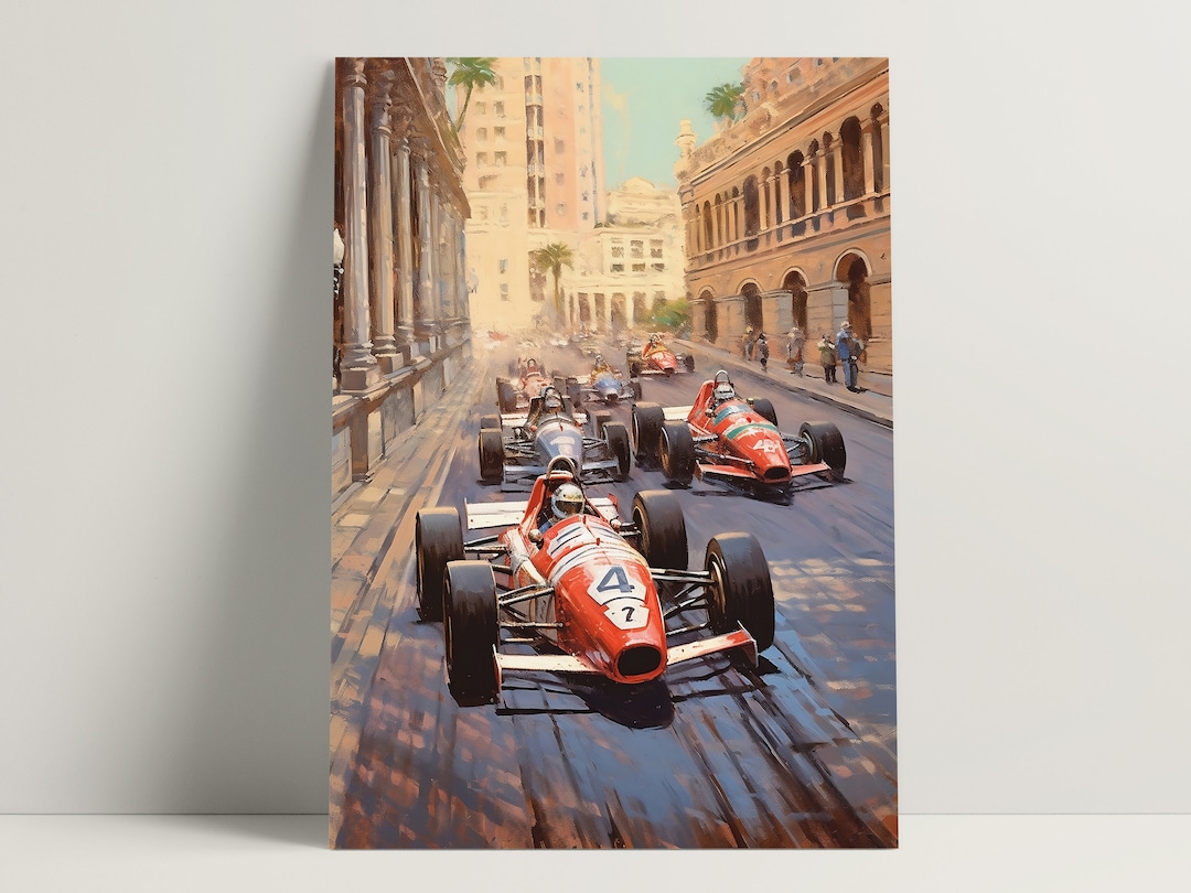 Vintage Formula 1 Poster, Retro Monsco Grand Prix Wall Art, F1 Racing Motorsport Printable