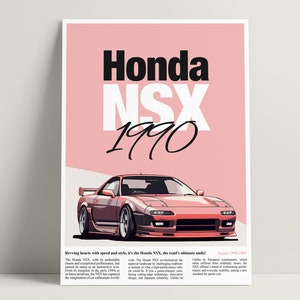 Póster del Honda NSX, póster minimalista del coche JDM | Descarga digital