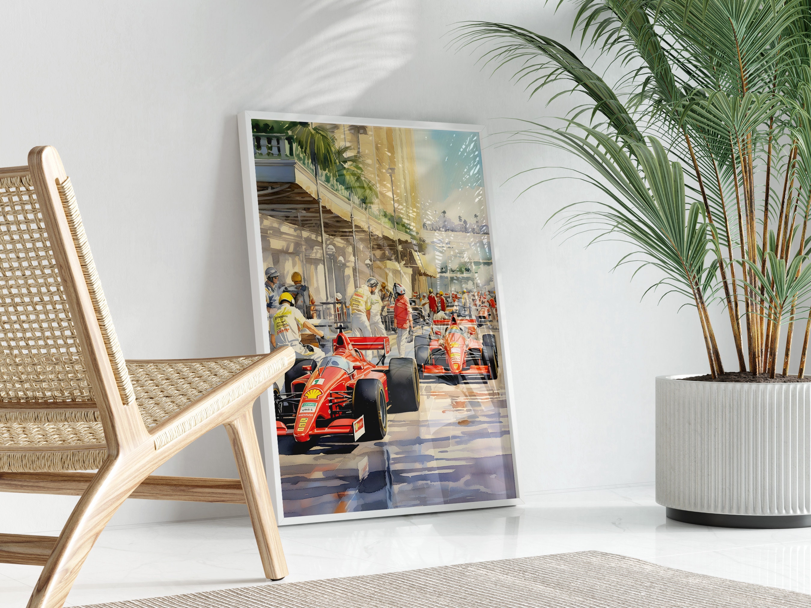 Vintage Ferrari F1 Monaco Grand Prix Poster, Retro Ferrari Formula 1 ...