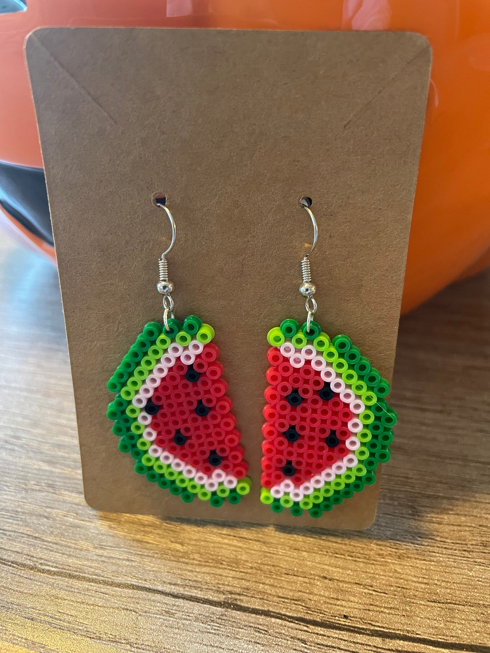 Watermelon Slice Earrings, Watermelon, Earrings, 8bit Earrings, Fruit