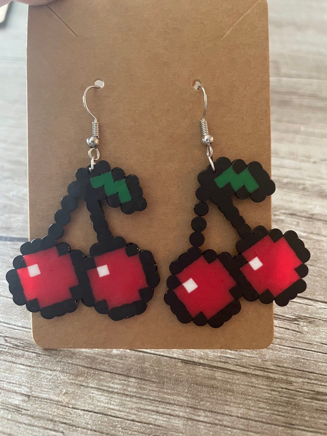 Cherry Earrings, Cherry 8 Bit, Cute Cherries Gift - Etsy