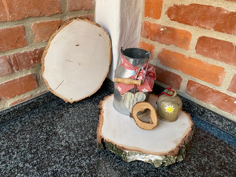 Baumscheiben einzeln kaufen Holzscheiben Birkenscheiben Hochzeitsdeko Tischdeko Deko Holz Natur Basteln DIY Bild 9