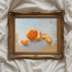 Stampa di natura morta arancione – Stampa d'arte olandese di vecchi maestri in edizione limitata – Pittura a olio tradizionale – Arte murale di frutta vintage – Decorazione mandarino
