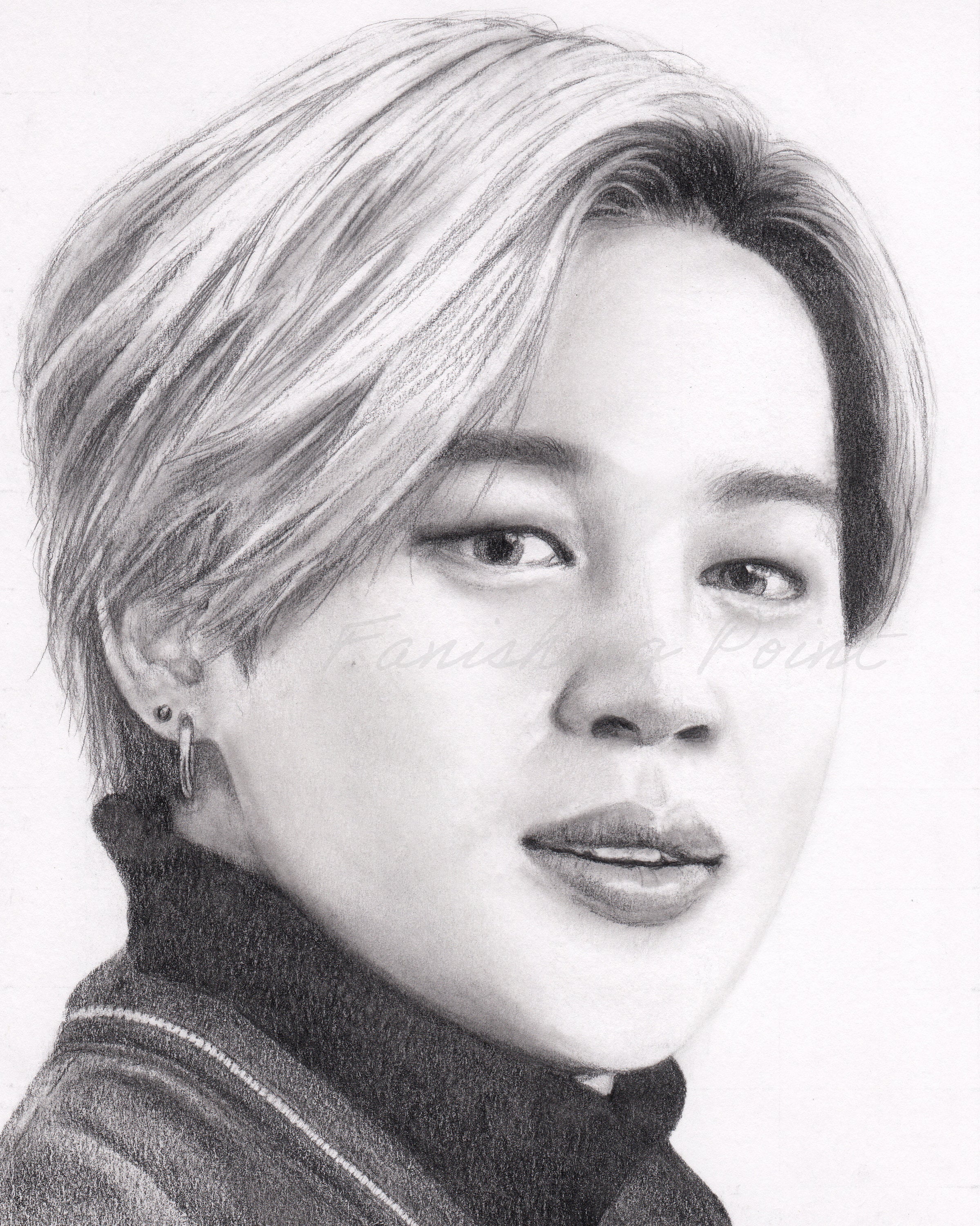 JIMIN BTS Fanart Impresión de dibujo a lápiz Kpop - Etsy España